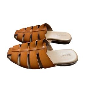 Old Navy Women Tan Woven Slide Sandals Mules Slip On Shoes Size 8‎